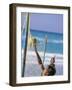 Playing Beach Volleyball-null-Framed Photographic Print