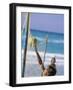 Playing Beach Volleyball-null-Framed Photographic Print