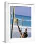 Playing Beach Volleyball-null-Framed Photographic Print
