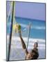 Playing Beach Volleyball-null-Mounted Photographic Print