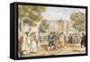 Playing Bocce at Santa Maria Degli Angeli in Rome, Achille Pinelli (1809-1841), Italy, 19th Century-null-Framed Stretched Canvas