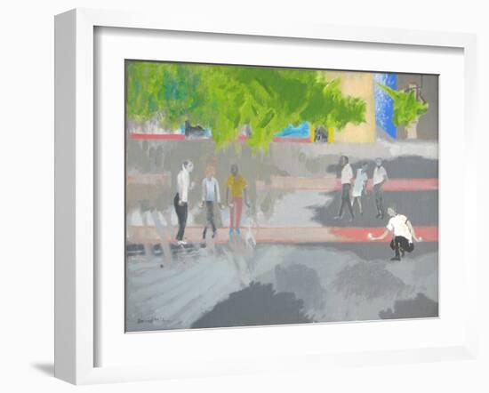 Playing Boule at St Jean, 2008-David Alan Redpath Michie-Framed Giclee Print