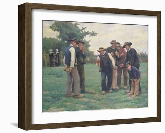 Playing Boules on the Outskirts of Concarneau-Theophile Louis Deyrolle-Framed Giclee Print