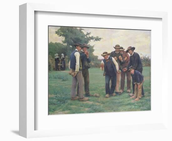 Playing Boules on the Outskirts of Concarneau-Theophile Louis Deyrolle-Framed Giclee Print