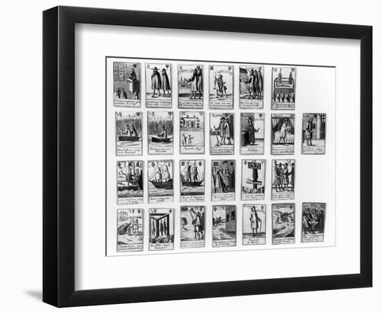 Playing Cards Commemorating the Rye House Plot to Kill King Charles II in 1683-null-Framed Giclee Print