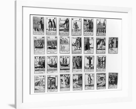 Playing Cards Commemorating the Rye House Plot to Kill King Charles II in 1683-null-Framed Giclee Print