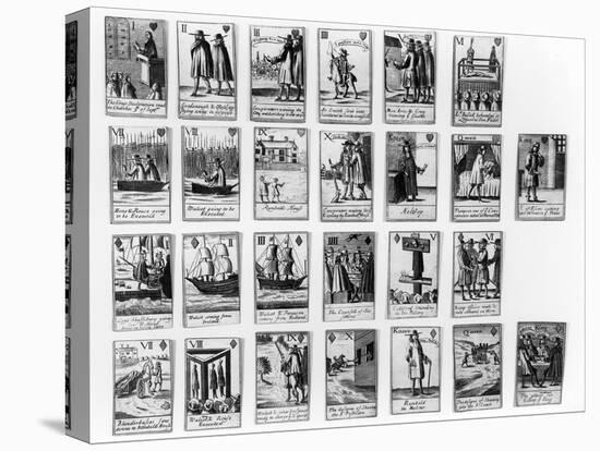 Playing Cards Commemorating the Rye House Plot to Kill King Charles II in 1683-null-Stretched Canvas