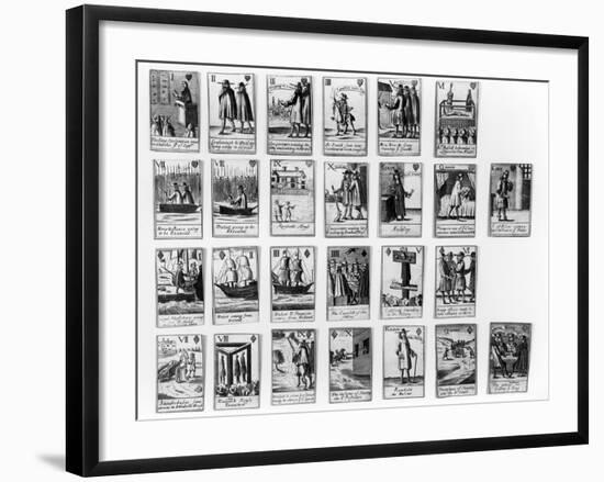 Playing Cards Commemorating the Rye House Plot to Kill King Charles II in 1683-null-Framed Giclee Print