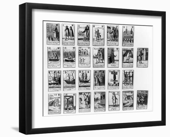 Playing Cards Commemorating the Rye House Plot to Kill King Charles II in 1683-null-Framed Giclee Print