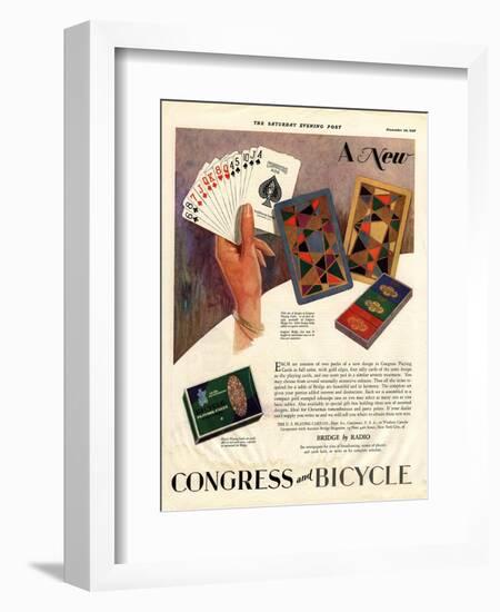 Playing Cards Games Congress, USA, 1928-null-Framed Giclee Print