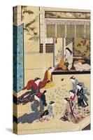 Playing Cards in a Home for Women-Hishikawa Moronobu-Stretched Canvas