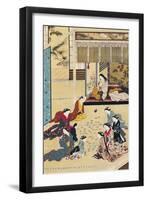 Playing Cards in a Home for Women-Hishikawa Moronobu-Framed Giclee Print