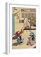 Playing Cards in a Home for Women-Hishikawa Moronobu-Framed Giclee Print