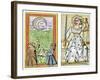 Playing Cards of Moon (Left) and Justice (Right) From the Court of Charles VI, France, Circa 1400-null-Framed Giclee Print