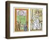Playing Cards of Moon (Left) and Justice (Right) From the Court of Charles VI, France, Circa 1400-null-Framed Giclee Print