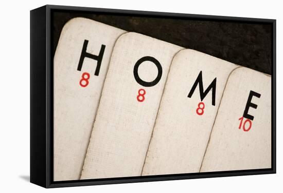 Playing Cards - Spelling 'Home'-Tom Quartermaine-Framed Stretched Canvas