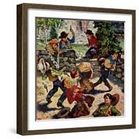 "Playing Cowboy", March 11, 1950-Amos Sewell-Framed Premium Giclee Print