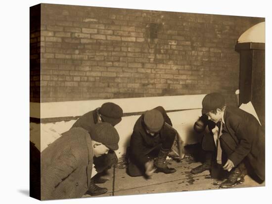 Playing Craps in the Jail Alley, Albany, New York, c.1910-Lewis Wickes Hine-Stretched Canvas