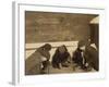 Playing Craps in the Jail Alley, Albany, New York, c.1910-Lewis Wickes Hine-Framed Photo