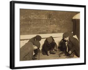 Playing Craps in the Jail Alley, Albany, New York, c.1910-Lewis Wickes Hine-Framed Photo