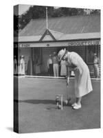 Playing Croquet, at Croquet Club-John Dominis-Stretched Canvas