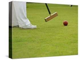 Playing Croquet, Devon, England-Peter Adams-Stretched Canvas