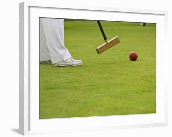 Playing Croquet, Devon, England-Peter Adams-Framed Photographic Print