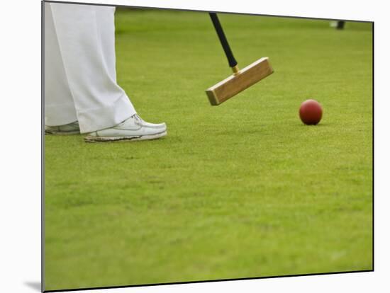 Playing Croquet, Devon, England-Peter Adams-Mounted Photographic Print