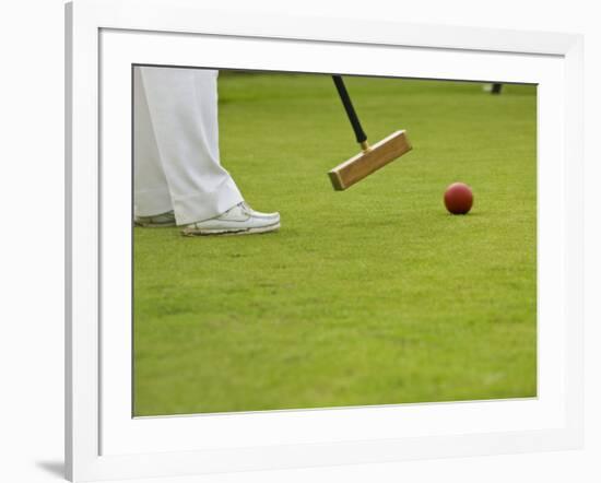 Playing Croquet, Devon, England-Peter Adams-Framed Photographic Print