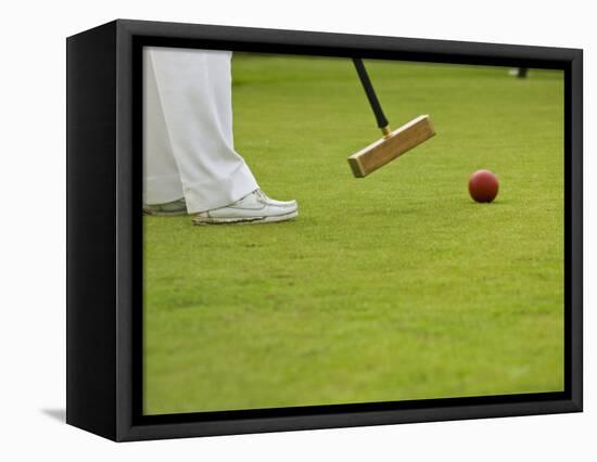 Playing Croquet, Devon, England-Peter Adams-Framed Stretched Canvas