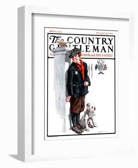 "Playing Detective," Country Gentleman Cover, March 3, 1923-Angus MacDonall-Framed Giclee Print