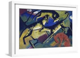 Playing Dogs, 1912-Franz Marc-Framed Giclee Print