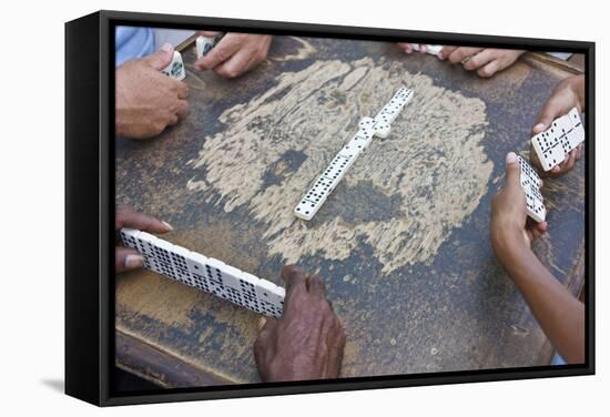 Playing Domino, Trinidad, Cuba-Keren Su-Framed Stretched Canvas