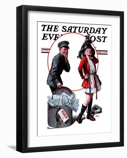 "Playing Dress-Up," Saturday Evening Post Cover, April 12, 1924-Frederic Stanley-Framed Giclee Print