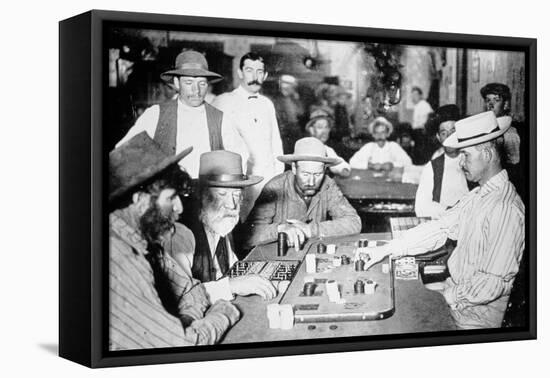 Playing Faro in a Saloon at Morenci, Arizona Territory, 1895-American Photographer-Framed Stretched Canvas