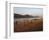 Playing Football on the Banks of the Mekong River, Luang Prabang, Laos, Indochina-Andrew Mcconnell-Framed Photographic Print