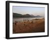 Playing Football on the Banks of the Mekong River, Luang Prabang, Laos, Indochina-Andrew Mcconnell-Framed Photographic Print