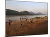 Playing Football on the Banks of the Mekong River, Luang Prabang, Laos, Indochina-Andrew Mcconnell-Mounted Photographic Print