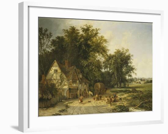 Playing Football Outside the Gun Inn-Alfred Walter Williams-Framed Giclee Print