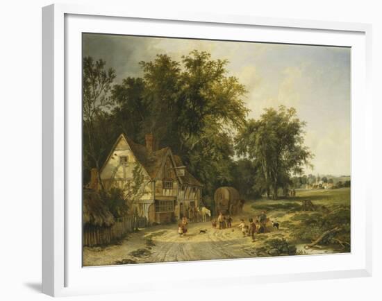 Playing Football Outside the Gun Inn-Alfred Walter Williams-Framed Giclee Print