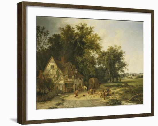 Playing Football Outside the Gun Inn-Alfred Walter Williams-Framed Giclee Print