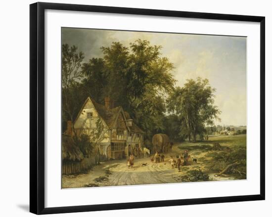 Playing Football Outside the Gun Inn-Alfred Walter Williams-Framed Giclee Print