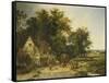 Playing Football Outside the Gun Inn-Alfred Walter Williams-Framed Stretched Canvas