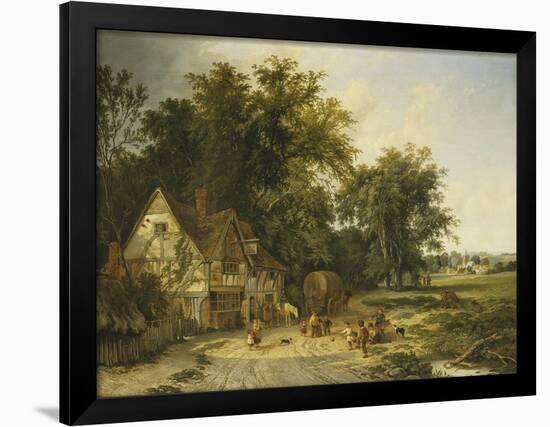 Playing Football Outside the Gun Inn-Alfred Walter Williams-Framed Giclee Print