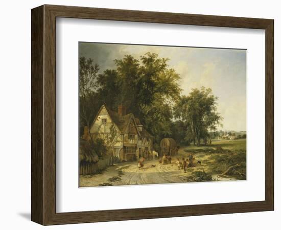 Playing Football Outside the Gun Inn-Alfred Walter Williams-Framed Giclee Print