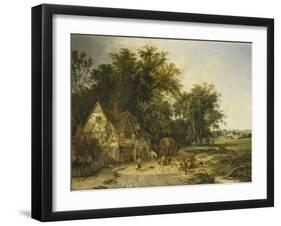 Playing Football Outside the Gun Inn-Alfred Walter Williams-Framed Giclee Print