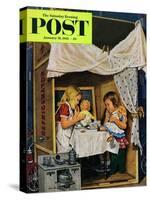 "Playing House" Saturday Evening Post Cover, January 31, 1953-Stevan Dohanos-Stretched Canvas