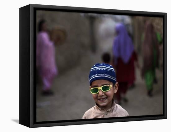 Playing in an Alley of Islamabad, Pakistan-null-Framed Stretched Canvas