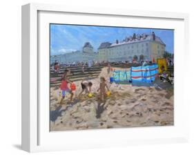 Playing in the Sand, Llandudno, 2010-Andrew Macara-Framed Giclee Print