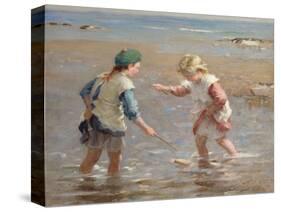 Playing in the Shallows-William Marshall Brown-Stretched Canvas